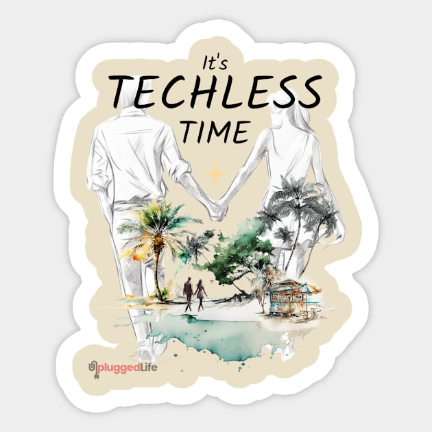 Techless Time Beach Tropical Island Lovers Sticker by UnpluggedLife